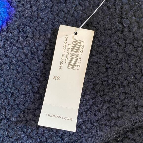 Old Navy Sherpa Jacket Women's Navy Teddy Brown Faux Suede Lined Coat SZ XS NWT - Picture 9 of 13